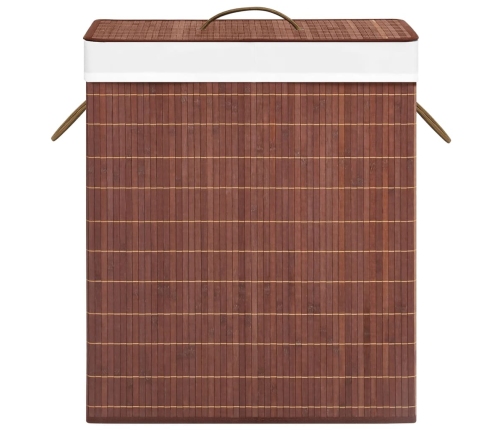 vidaXL veļas grozs ar 2 nodalījumiem, bambuss, brūns, 100 L