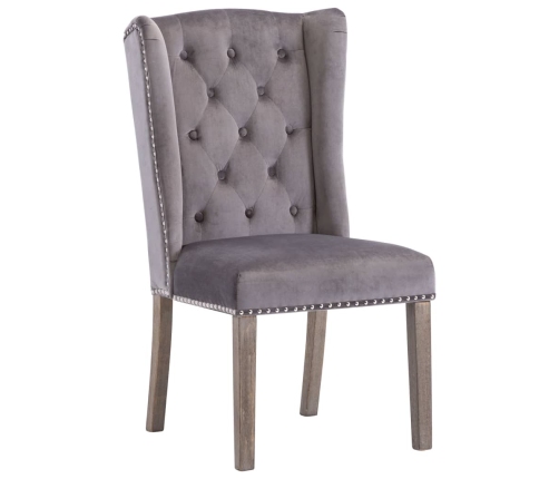 vidaXL virtuves krēsls, pelēks samts