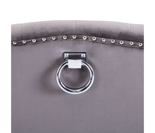 vidaXL virtuves krēsls, pelēks samts