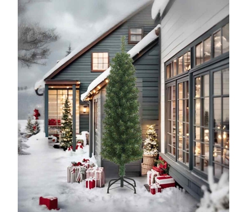 Mākslīgā Ziemassvētku Egle Ar Statīvu, Šaura, Zaļa, 240 Cm, Pvc Vidaxl