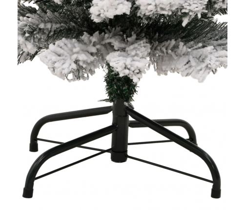 Mākslīgā Ziemassvētku Egle Ar Sniegu, Šaura, Zaļa, 150 Cm, Pvc Vidaxl