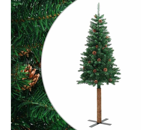 Ziemassvētku Egle, Dabīgs Koks Un Čiekuri, Zaļa, 150 Cm, Pvc Vidaxl