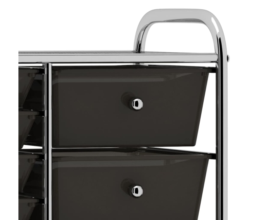 vidaXL XXL uzglabāšanas ratiņi, 15 atvilktnes, melna plastmasa