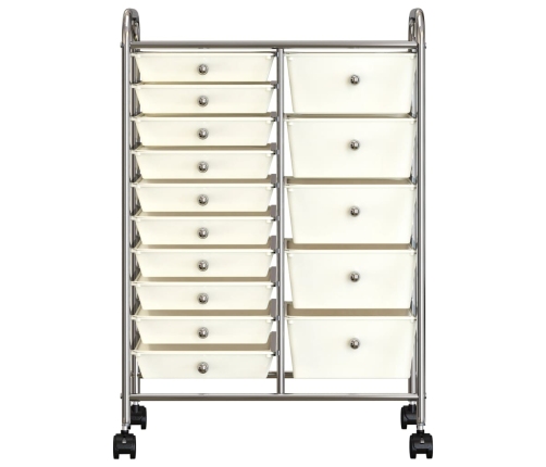 Xxl Uzglabāšanas Ratiņi, 15 Atvilktnes, Balta Plastmasa Vidaxl