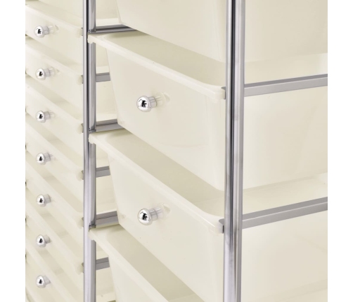 Xxl Uzglabāšanas Ratiņi, 15 Atvilktnes, Balta Plastmasa Vidaxl