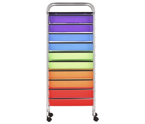 vidaXL XXL uzglabāšanas ratiņi, 15 atvilktnes, krāsaina plastmasa