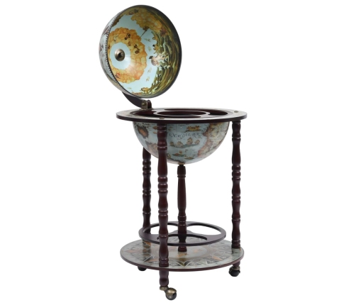 vidaXL vīna pudeļu turētājs, glubusa forma, eikalipta koks, zils