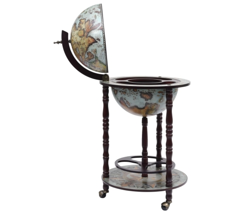 vidaXL vīna pudeļu turētājs, glubusa forma, eikalipta koks, zils