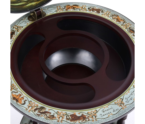 vidaXL vīna pudeļu turētājs, glubusa forma, eikalipta koks, zils