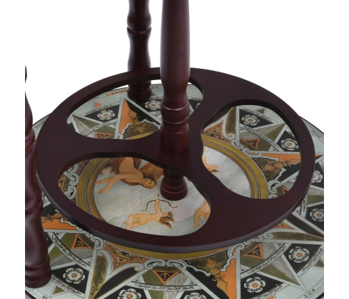 vidaXL vīna pudeļu turētājs, glubusa forma, eikalipta koks, zils