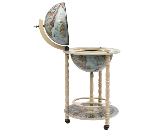 vidaXL vīna pudeļu turētājs, glubusa forma, eikalipta koks, zils