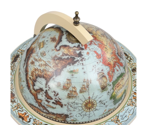 vidaXL vīna pudeļu turētājs, glubusa forma, eikalipta koks, zils