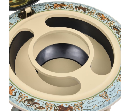 vidaXL vīna pudeļu turētājs, glubusa forma, eikalipta koks, zils