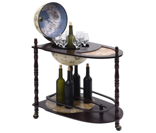 vidaXL vīna pudeļu turētājs, globusa forma, eikalipta koks, zaļš