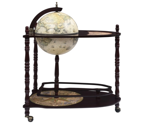 vidaXL vīna pudeļu turētājs, globusa forma, eikalipta koks, zaļš