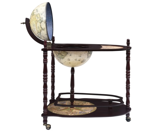 vidaXL vīna pudeļu turētājs, globusa forma, eikalipta koks, zaļš