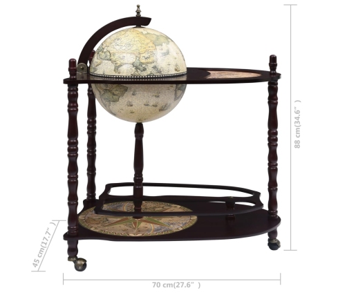 vidaXL vīna pudeļu turētājs, globusa forma, eikalipta koks, zaļš