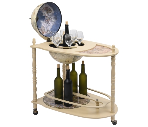 vidaXL vīna pudeļu turētājs, globusa forma, eikalipta koks, zaļš