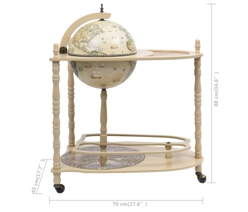 vidaXL vīna pudeļu turētājs, globusa forma, eikalipta koks, zaļš