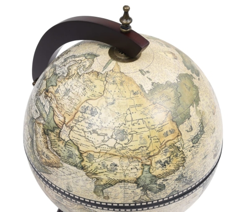 vidaXL vīna pudeļu turētājs, galda bārs, globusa forma, eikalipta koks