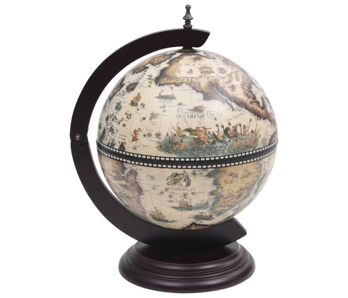 vidaXL vīna pudeļu turētājs, galda bārs, globusa forma, eikalipta koks