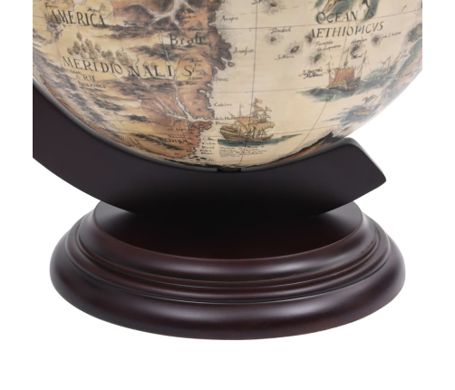 vidaXL vīna pudeļu turētājs, galda bārs, globusa forma, eikalipta koks