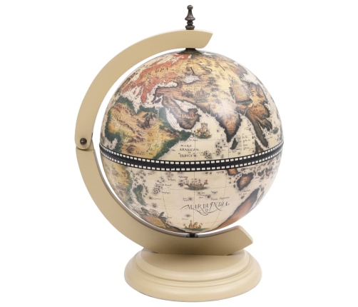 vidaXL vīna pudeļu turētājs, galda bārs, globusa forma, eikalipta koks