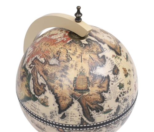 vidaXL vīna pudeļu turētājs, galda bārs, globusa forma, eikalipta koks