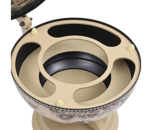 vidaXL vīna pudeļu turētājs, galda bārs, globusa forma, eikalipta koks