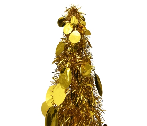 vidaXL mākslīgā Ziemassvētku egle, saliekama, 120 cm, zeltaina, PET