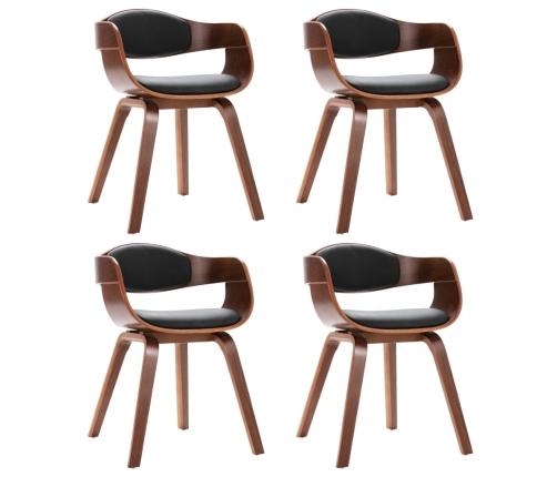 vidaXL virtuves krēsli, 4 gab., liekts koks un mākslīgā āda