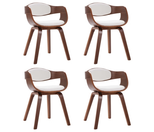 vidaXL virtuves krēsli, 4 gab., liekts koks un mākslīgā āda