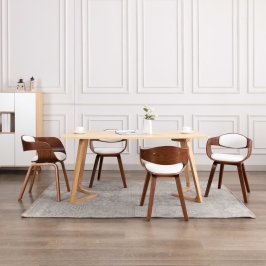 Virtuves Krēsli, 4 Gab., Liekts Koks Un Mākslīgā Āda Vidaxl