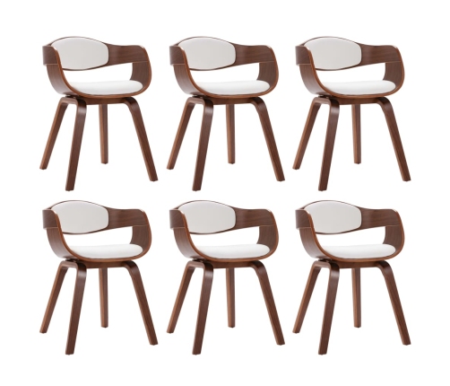 vidaXL virtuves krēsli, 6 gab., liekts koks un mākslīgā āda