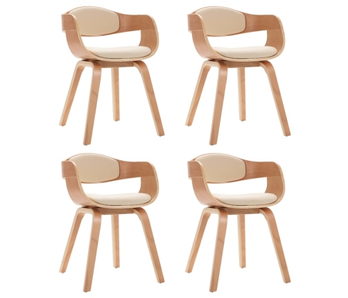 vidaXL virtuves krēsli, 4 gab., liekts koks un mākslīgā āda