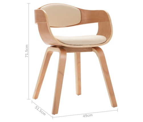 vidaXL virtuves krēsli, 6 gab., liekts koks un mākslīgā āda