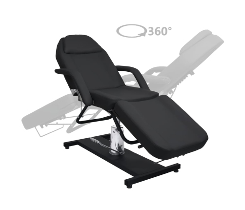 vidaXL masāžas galds, melns, 180x62x(87-112) cm