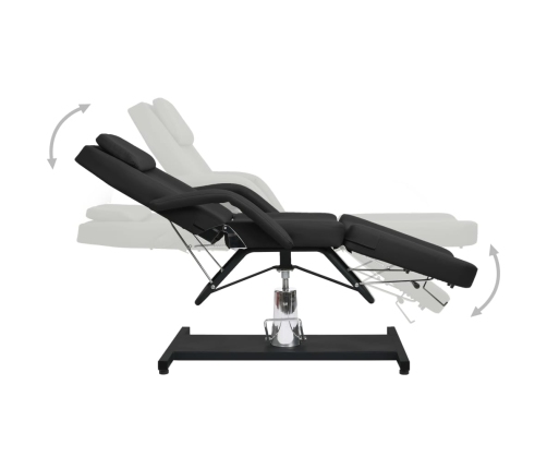 vidaXL masāžas galds, melns, 180x62x(87-112) cm