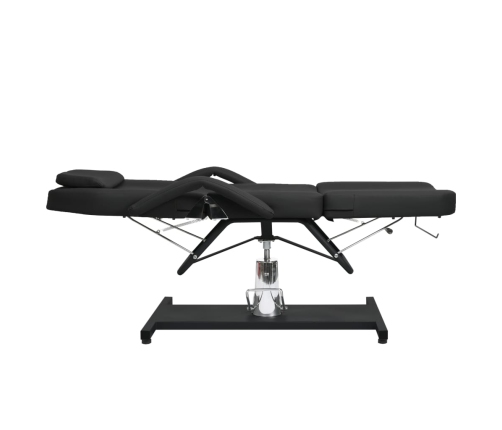 vidaXL masāžas galds, melns, 180x62x(87-112) cm