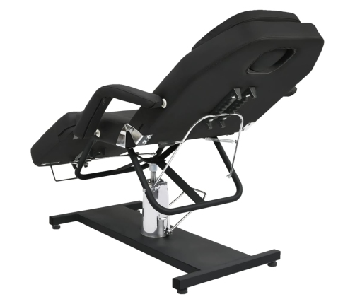 vidaXL masāžas galds, melns, 180x62x(87-112) cm