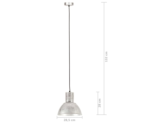vidaXL griestu lampa, sudraba krāsā, apaļa, 25 W, 28,5 cm, E27