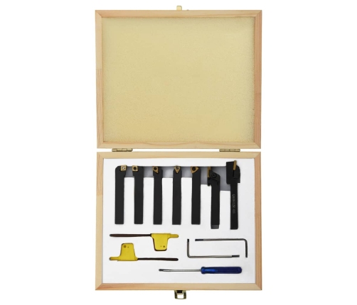 vidaXL 12-daļīgs virpošanas griežņu komplekts, 8x8 mm, 70 mm