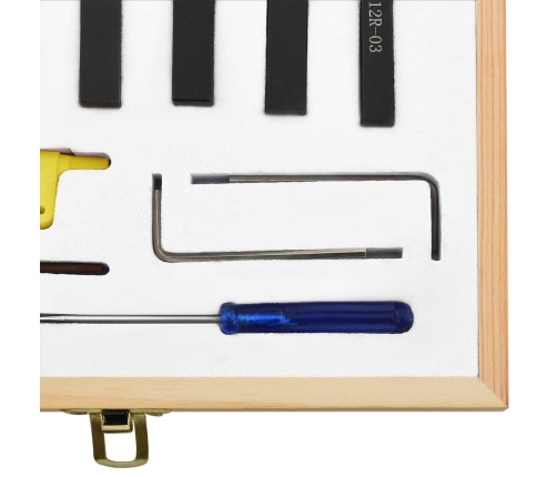 vidaXL 12-daļīgs virpošanas griežņu komplekts, 8x8 mm, 70 mm