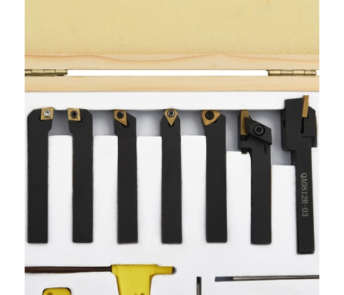 vidaXL 12-daļīgs virpošanas griežņu komplekts, 8x8 mm, 70 mm