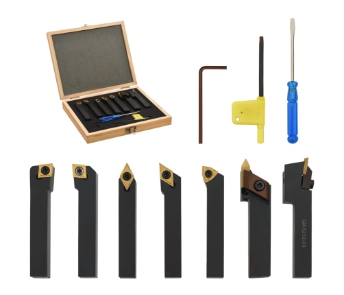 vidaXL 12-daļīgs virpošanas griežņu komplekts, 12x12 mm, 80 mm