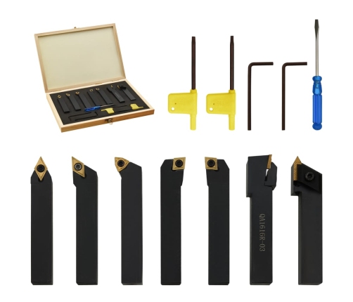 vidaXL 12-daļīgs virpošanas griežņu komplekts, 16x16 mm, 100 mm