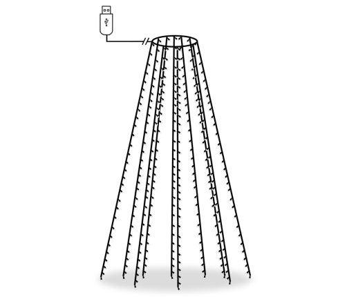 vidaXL Ziemassvētku lampiņas, 300 LED, 300 cm