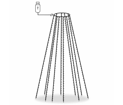 vidaXL Ziemassvētku lampiņas, 500 LED, 500 cm