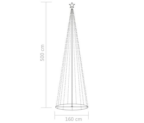 vidaXL Ziemassvētku koks, 752 krāsainas LED lampiņas, 160x500 cm