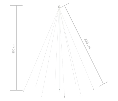 vidaXL Ziemassvētku LED koka gaismiņas, 1300 LED, 8 m